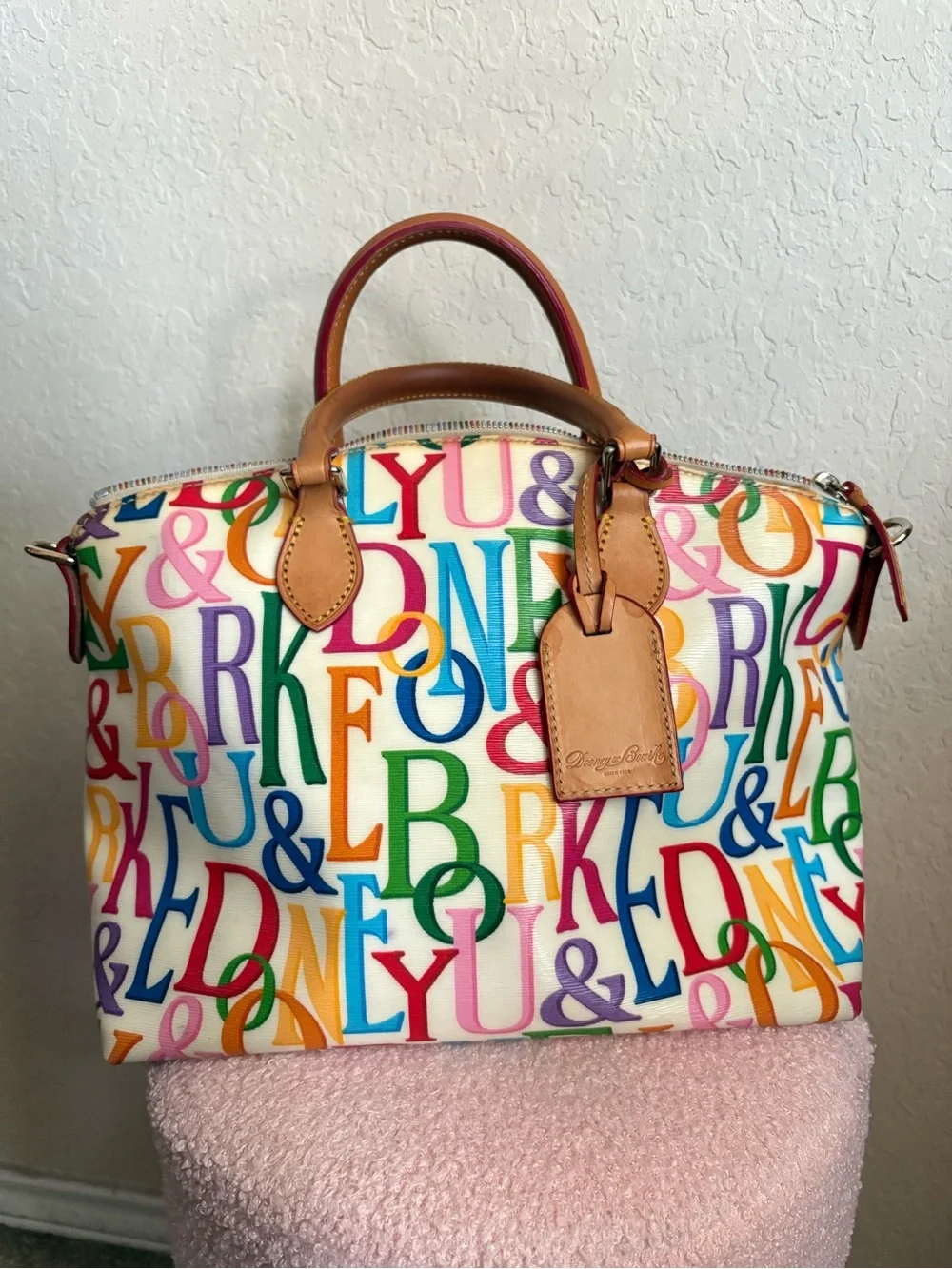 Dooney & Bourke Multicolor Signature Lettering Satchel